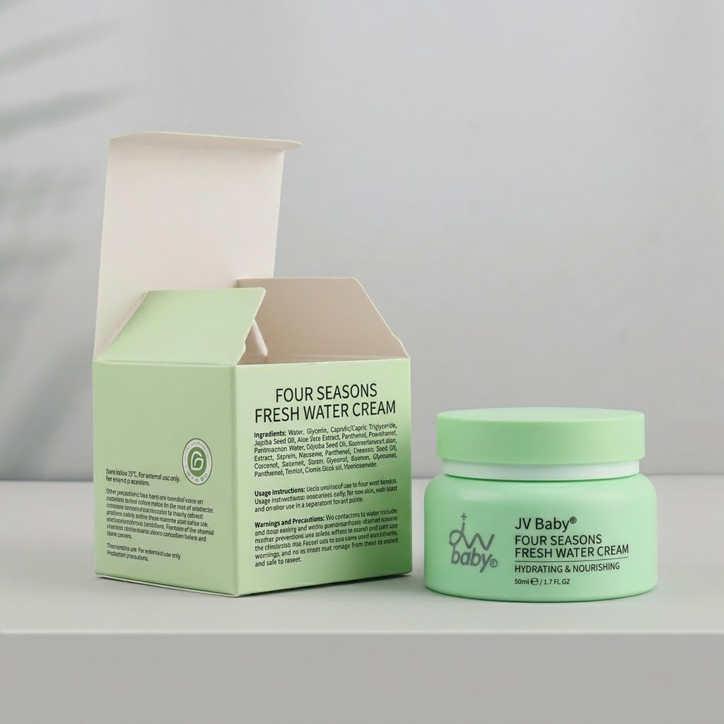 Face cream packaging boxes with full-color CMYK printing and branded design